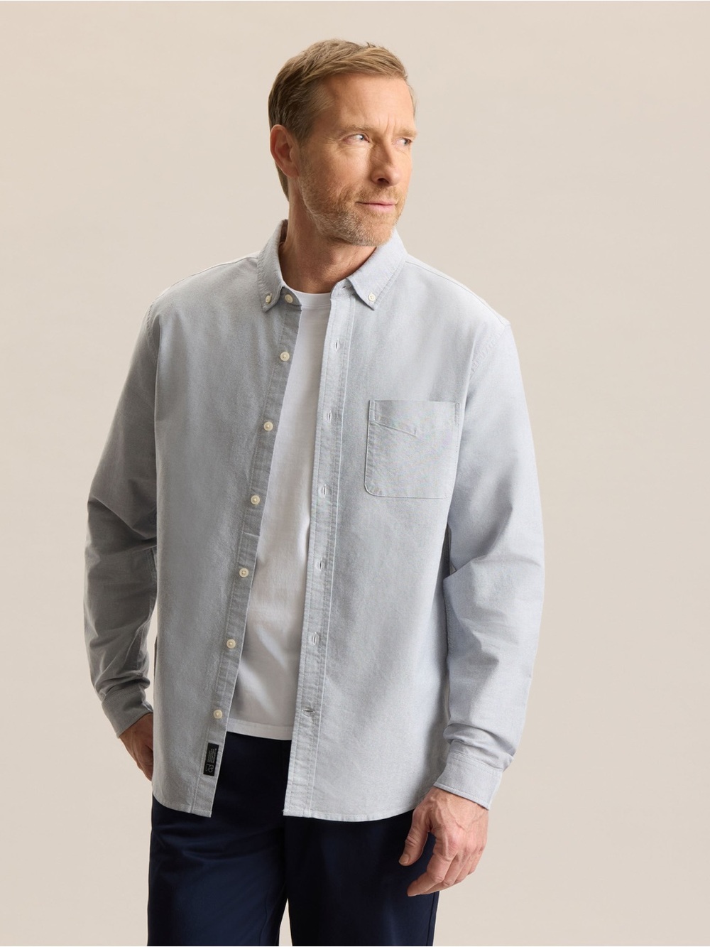 Frank & Oak Sz M Jasper Light Blue Casual Cotton Button Down Shirt